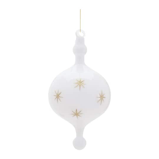 Melrose White Glass Ornament Set
